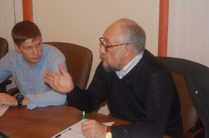 Председатель Совета молодых ученых Коми НЦ П.В. Кривошапкин на встрече с А.М. Асхабовым